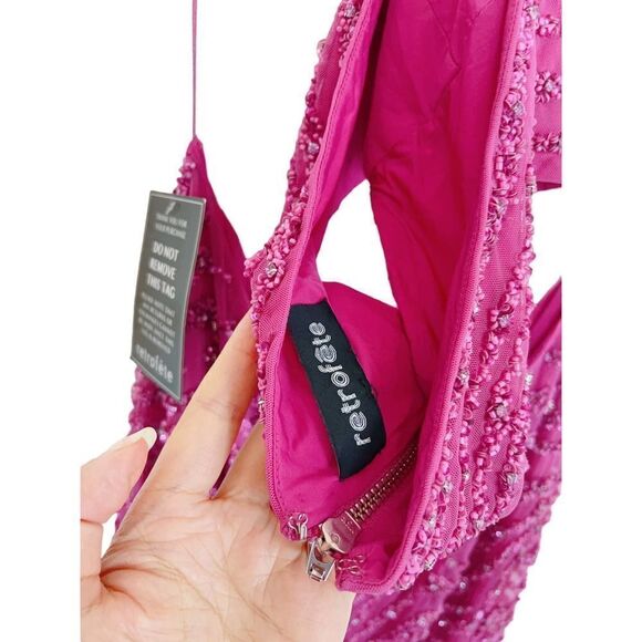 Retrofete Hendrix Dress in Fuchsia Rose Tiger Stripe Fuchsia L - Picture 9 of 9